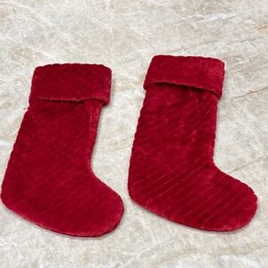 Red Quilted Christmas Stockings - set of 2